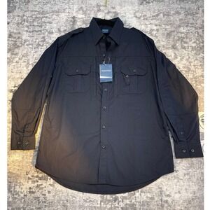 Propper Mens Long‎ Sleeve Tactical Shirt Black Soil Stain Resistant Size L/R